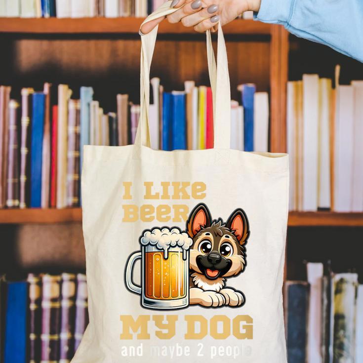 I Like Beer My Dog And Maybe 2 People Introvert Pun Canvas Tote Bag I Like Beer My Dog And Maybe 2 People Introvert Pun Canvas Tote Bag