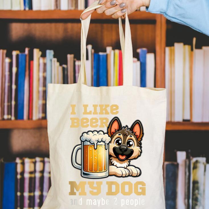 I Like Beer My Dog And Maybe 2 People Introvert Pun Canvas Tote Bag I Like Beer My Dog And Maybe 2 People Introvert Pun Canvas Tote Bag