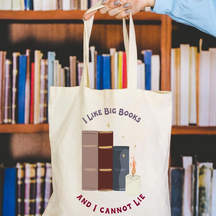 I Like Big Books Bookworm Tee Canvas Tote Bag