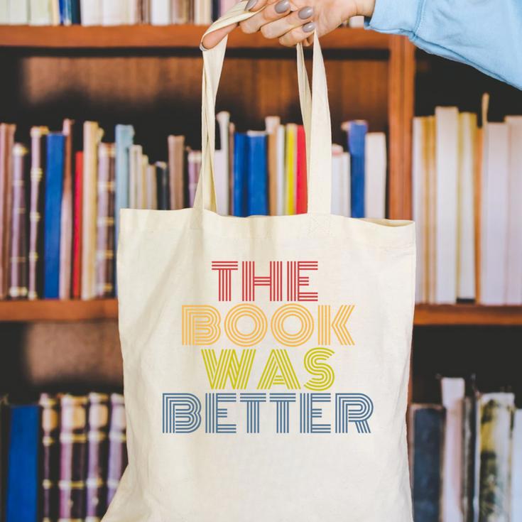 The Book Was Better Retro 70s Vintage Premium Tri-Blend Canvas Tote Bag The Book Was Better Retro 70s Vintage Premium Tri-Blend Canvas Tote Bag