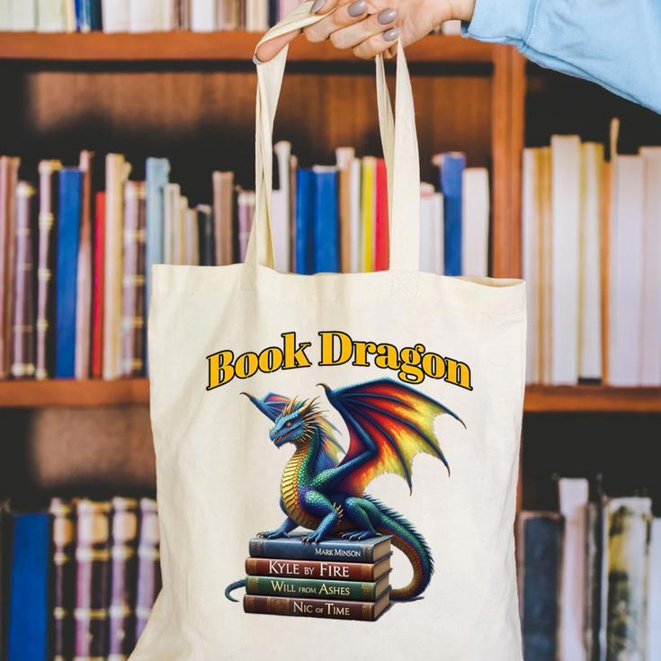 Book Dragon Mark Minson's Books Canvas Tote Bag