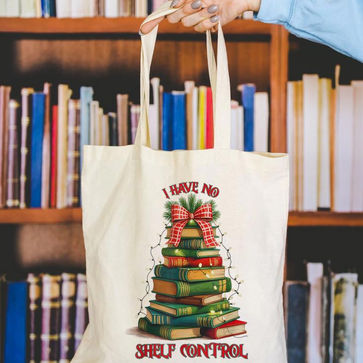 Book Lover Christmas Tree I Have No Shelf Control Canvas Tote Bag