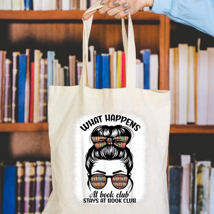 Book Lover What Happens At Book Club Stays Messy Bun Girls Canvas Tote Bag Book Lover What Happens At Book Club Stays Messy Bun Girls Canvas Tote Bag