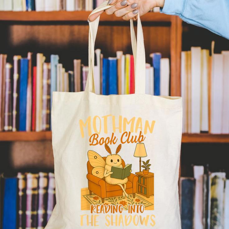 Book Lover Moth Mothman Book Club Reading Into Shadows Canvas Tote Bag Book Lover Moth Mothman Book Club Reading Into Shadows Canvas Tote Bag