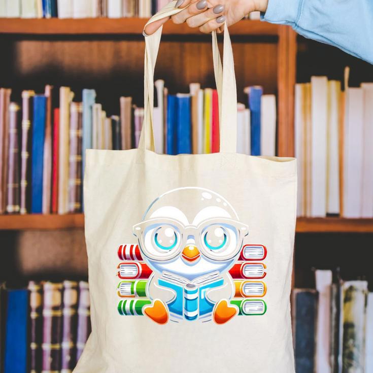 Book Lover Reading Penguin Canvas Tote Bag