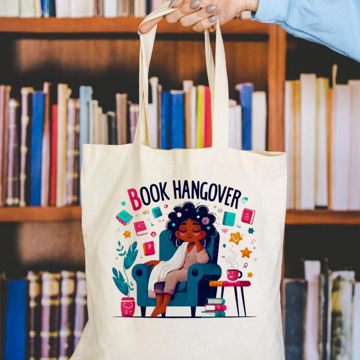 Book Lover Graphic Tee Book Hangover Premium Tri-Blend Canvas Tote Bag
