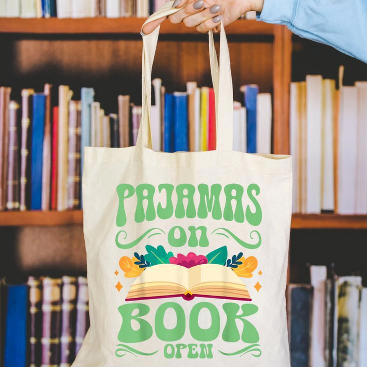Book And Pajama Pajamas On Book Open Canvas Tote Bag Book And Pajama Pajamas On Book Open Canvas Tote Bag