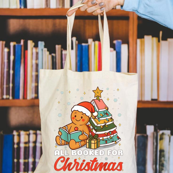 All Booked For Christmas Gingerbread Christmas Tree Book Kid Canvas Tote Bag