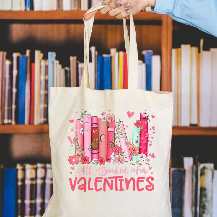 All Booked For Valentine Book Reading Women Girl Teacher Canvas Tote Bag