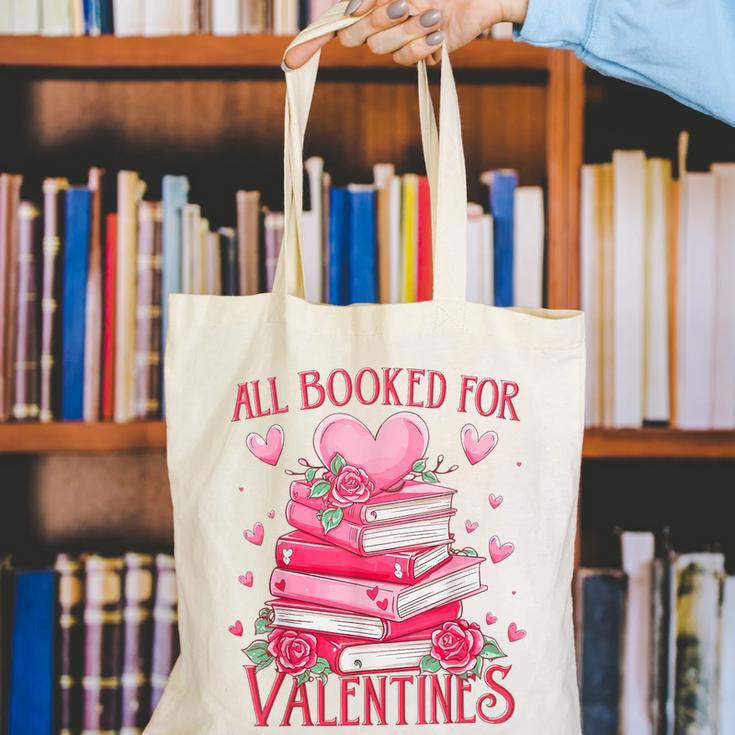 All Booked For Valentine Books Lover Teacher Floral Canvas Tote Bag All Booked For Valentine Books Lover Teacher Floral Canvas Tote Bag