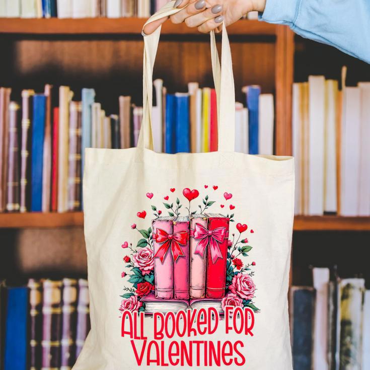 All Booked For Valentines Book Lovers Teacher Valentines Canvas Tote Bag