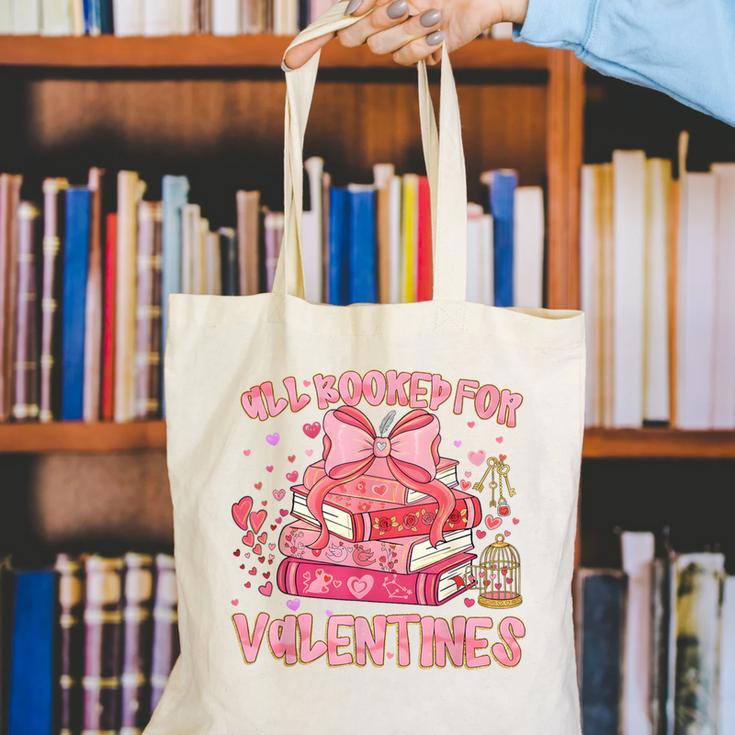 All Booked For Valentines Book Lovers Teacher Kid Valentines Canvas Tote Bag