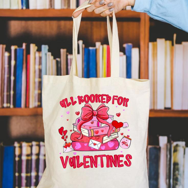 All Booked For Valentines Coquette Bow Book Valentine Day Canvas Tote Bag All Booked For Valentines Coquette Bow Book Valentine Day Canvas Tote Bag