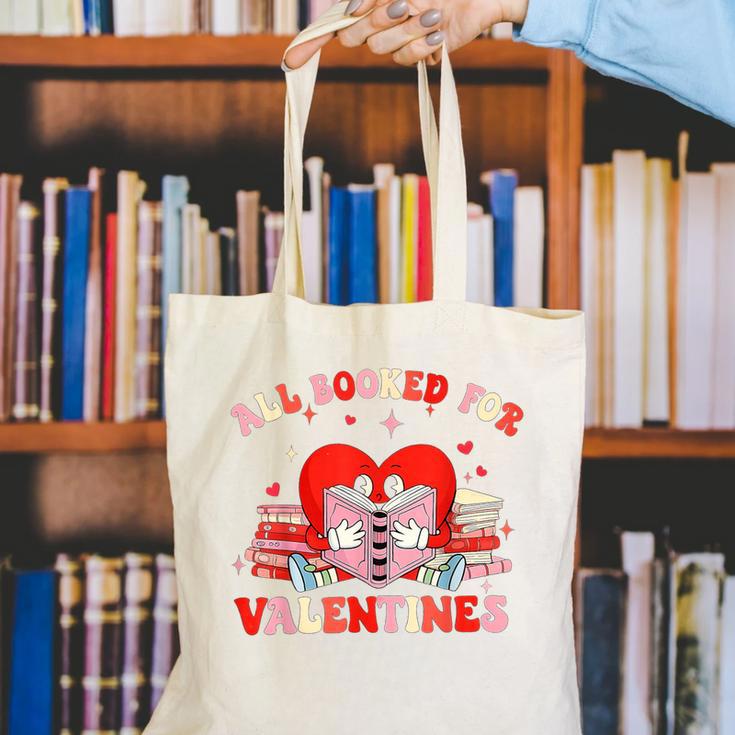 All Booked For Valentines Shirt Cute Book Lover Reading Canvas Tote Bag