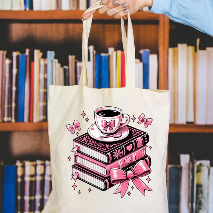 All Booked For Valentine's Teacher Coquette Bow Coffee Book Canvas Tote Bag All Booked For Valentine's Teacher Coquette Bow Coffee Book Canvas Tote Bag