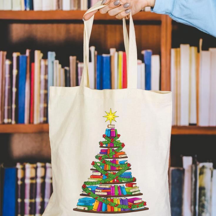 Bookmas Christmas Book Tree Book Lover English Teacher Canvas Tote Bag Bookmas Christmas Book Tree Book Lover English Teacher Canvas Tote Bag