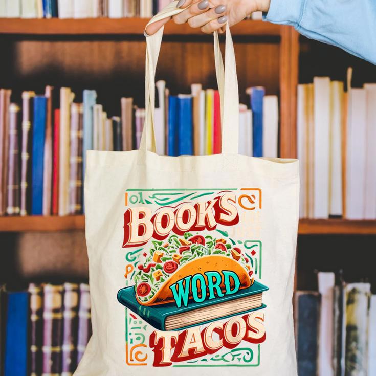 Books Are Just Word Tacos Shirt Book Shirts Reader Canvas Tote Bag