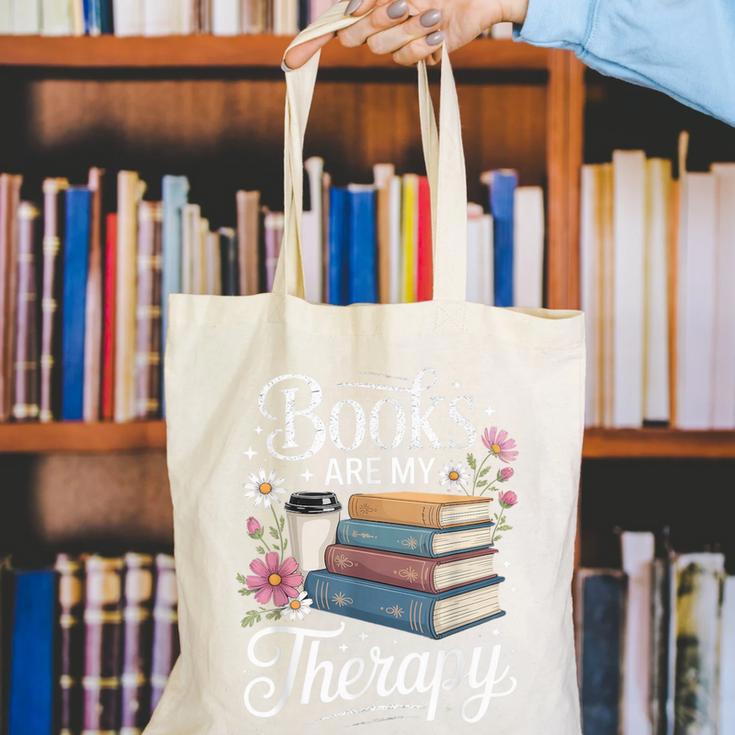 Books Are My Therapy Reading Lover Cozy Environment Canvas Tote Bag Books Are My Therapy Reading Lover Cozy Environment Canvas Tote Bag