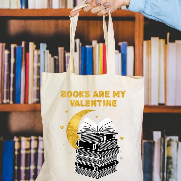 Books Are My Valentine Cute Book Lover Valentine's Day Canvas Tote Bag