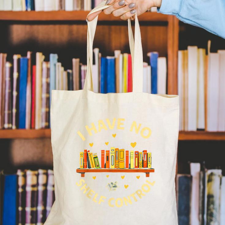 Bookworm I Have No Shelf Control Book Lover Canvas Tote Bag Bookworm I Have No Shelf Control Book Lover Canvas Tote Bag