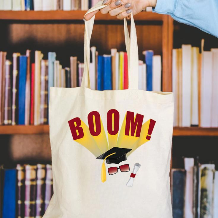 Boom Graduation Hat And Diploma For Proud Graduate Canvas Tote Bag