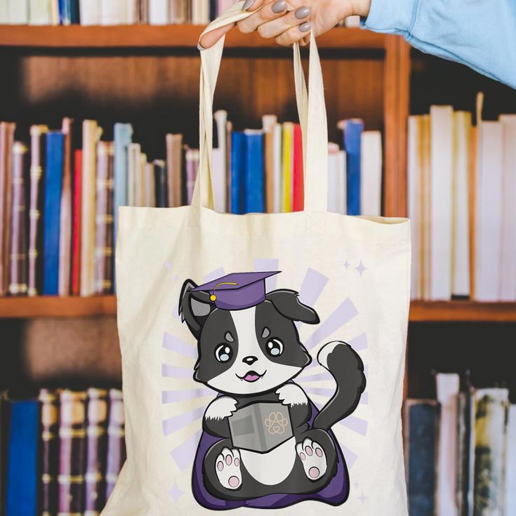 Border Collie Dog Lover Cute Anime School Graduation Men Women Kids Canvas Tote Bag