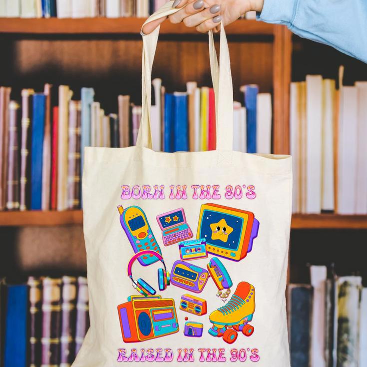 Born In The 80s Raised In The 90s Nostalgia Retro Memories Premium Tri-Blend Canvas Tote Bag