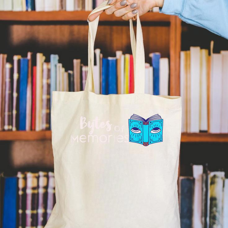 Bytes Of Memories Digital Nostalgia Concept Line Canvas Tote Bag