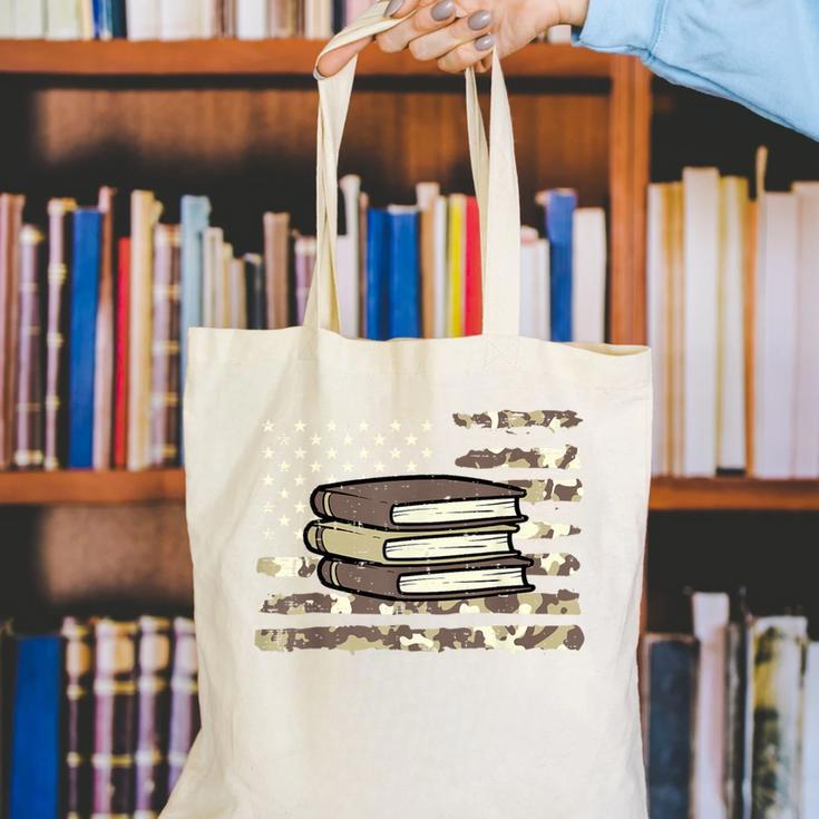 Camo Across America Read Reading Book Librarian Men Women Canvas Tote Bag