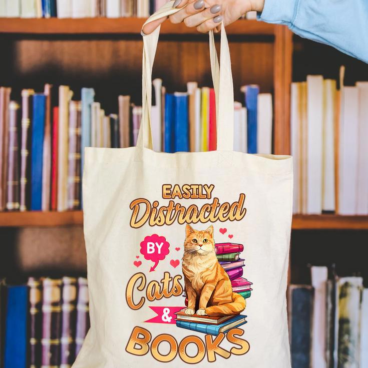Cat Shirts For Women Book Lover Shirt Cats And Books Canvas Tote Bag