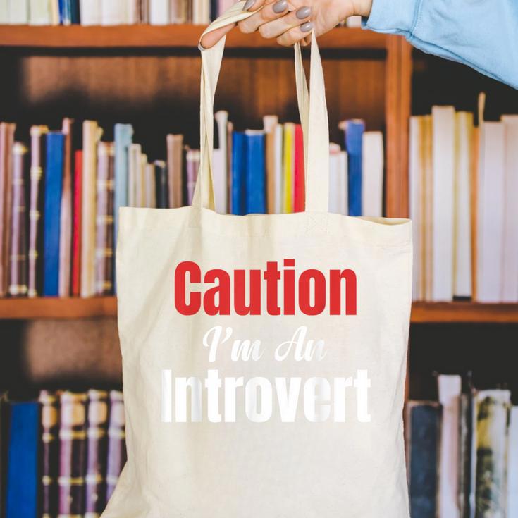 Caution I'm An Introvert Sarcastic Geek Video Gamer Jokes Canvas Tote Bag Caution I'm An Introvert Sarcastic Geek Video Gamer Jokes Canvas Tote Bag