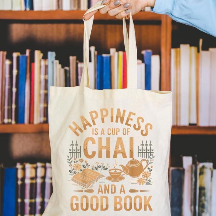Chai And A Good Book Lover Reading Chai Tea Chai Latte Canvas Tote Bag Chai And A Good Book Lover Reading Chai Tea Chai Latte Canvas Tote Bag