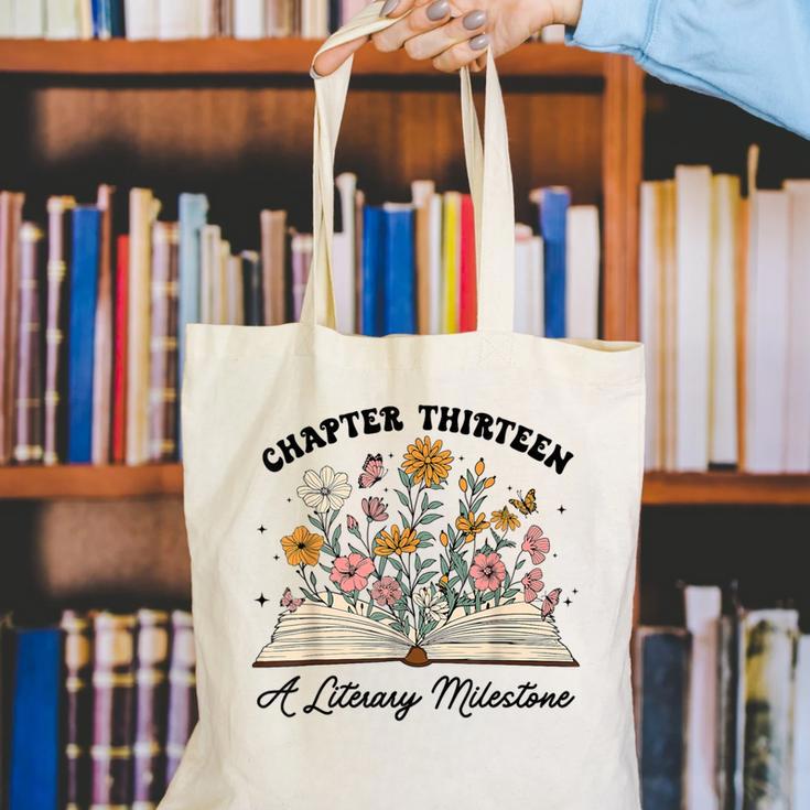 Chapter 13 A Literary Milestone 13th Birthday Book Lovers Canvas Tote Bag Chapter 13 A Literary Milestone 13th Birthday Book Lovers Canvas Tote Bag
