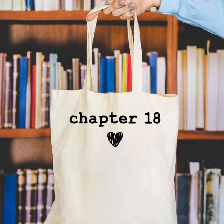 Chapter 18 Book Lovers Readers & Authors 18th Birthday Canvas Tote Bag
