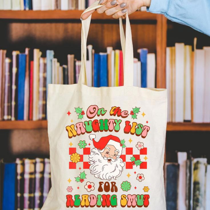 Christmas Smut Book On The Naughty List For Reading Smut Canvas Tote Bag