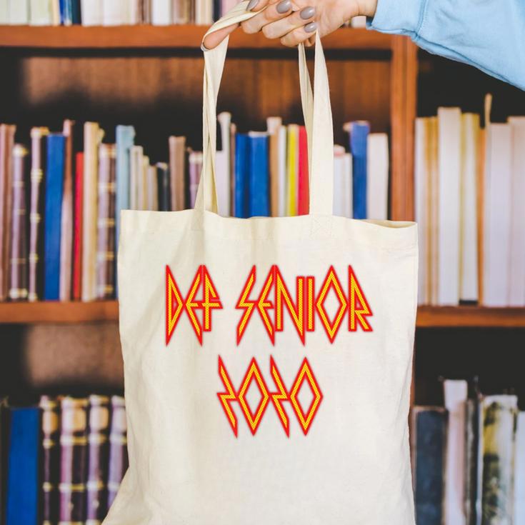 Class Of 2020 Senior 80s And 90s Rock Style Graduation Canvas Tote Bag
