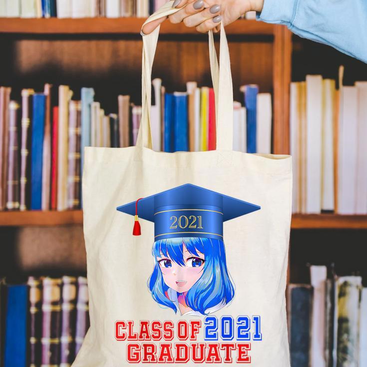 Class Of 2021 Graduate Kawaii Anime Girl School Graduation Canvas Tote Bag