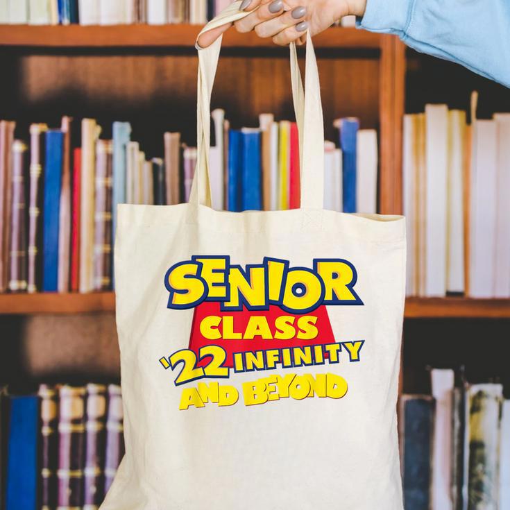 Class Of 2022 Senior 2000s Animated Movie Style Graduation Canvas Tote Bag
