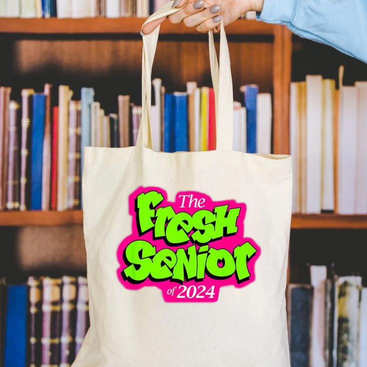 Class Of 2024 Senior Fresh Retro 90s TV Style Graduation Canvas Tote Bag