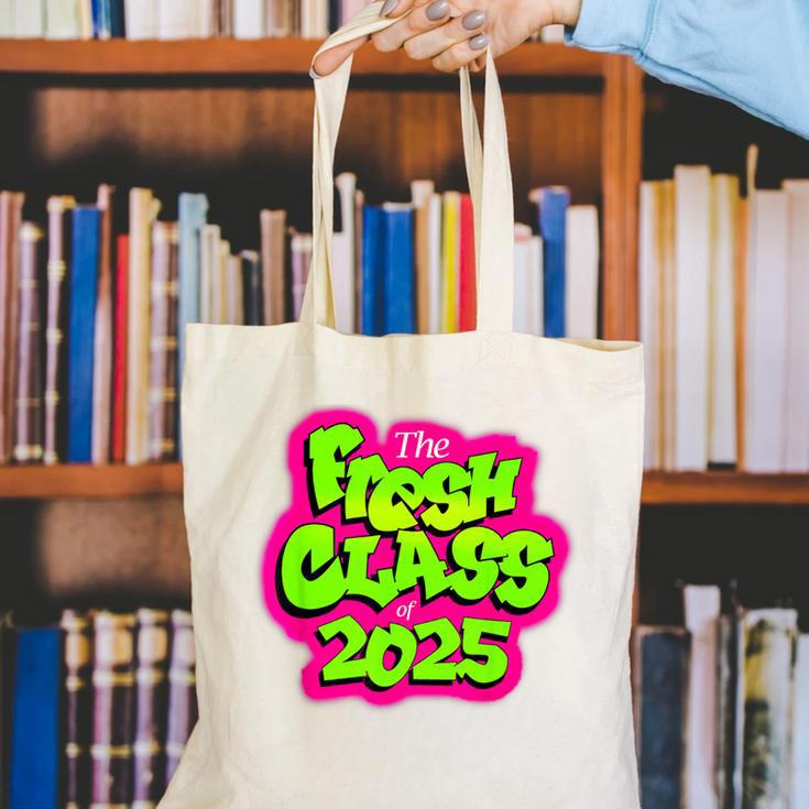 Class Of 2025 Senior Fresh 90s TV Style Retro Graduation Canvas Tote Bag