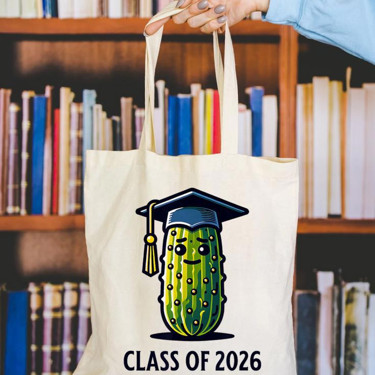 Class Of 2026 Graduation Pickle Trendy Graduate Humor Canvas Tote Bag