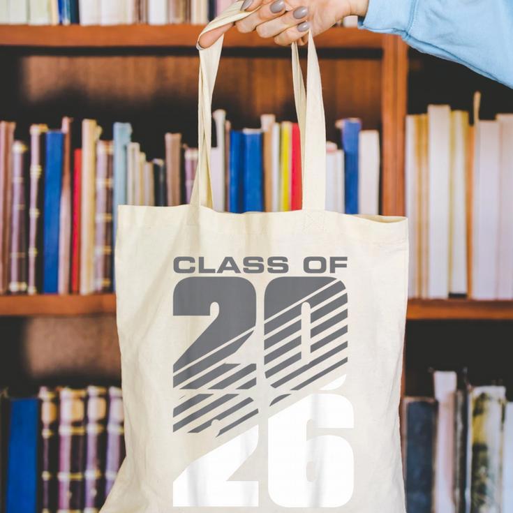 Class Of 2026 High School Senior Graduation Grey Sport Style Canvas Tote Bag