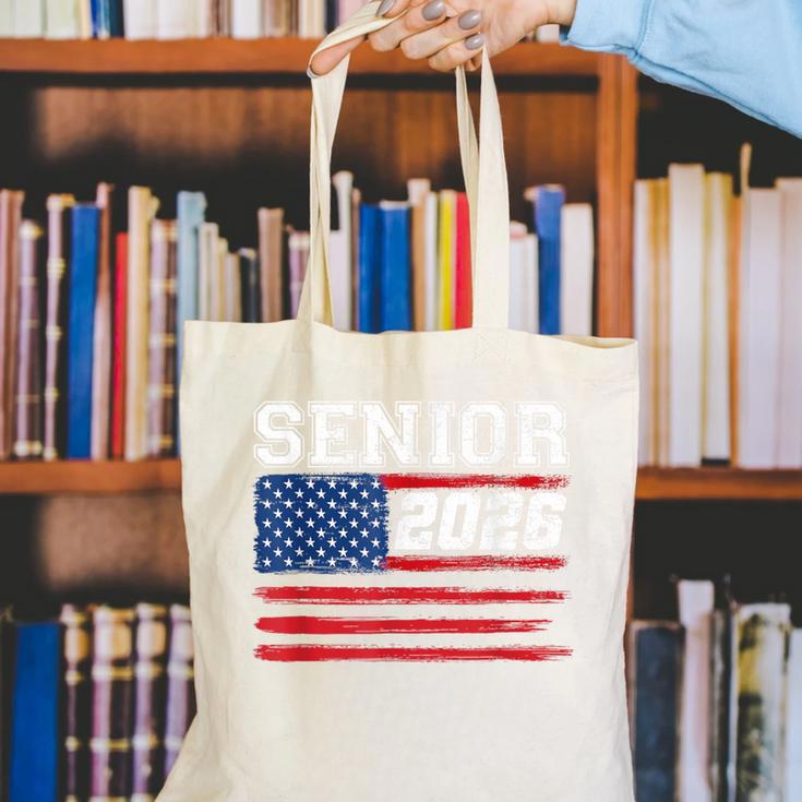 Class Of 2026 Senior Back To School American Flag Graduation Canvas Tote Bag