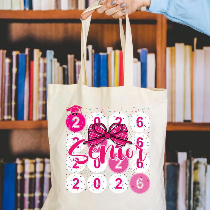 Class Of 2026 Senior Coquette Pink Bow Graduation Family Premium Tri-Blend Canvas Tote Bag