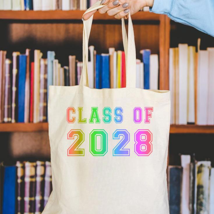 Class Of 2028 High School Graduation Date GraduateShirt Canvas Tote Bag
