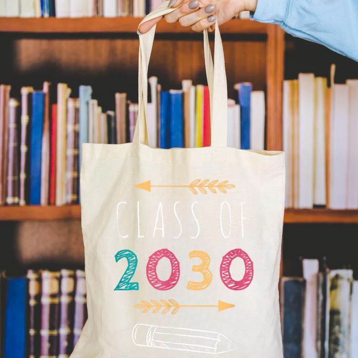 Class Of 2030 Grow With Me 2nd Grade Graduation Canvas Tote Bag