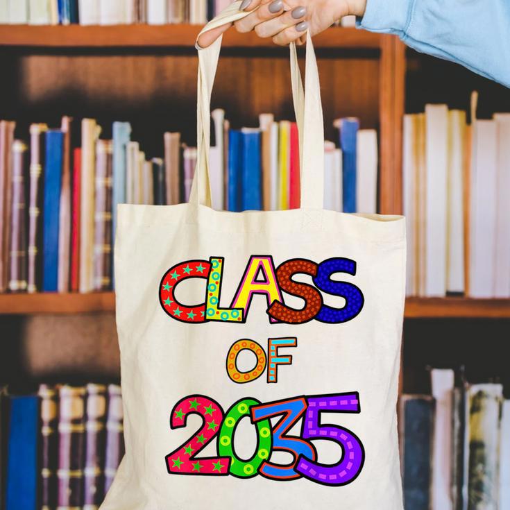 Class Of 2035 Grow With Me Kindergarten Graduation Canvas Tote Bag