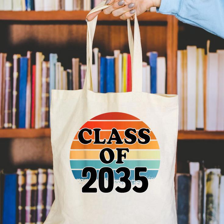 Class Of 2035 Senior Graduate Retro Graduation Canvas Tote Bag