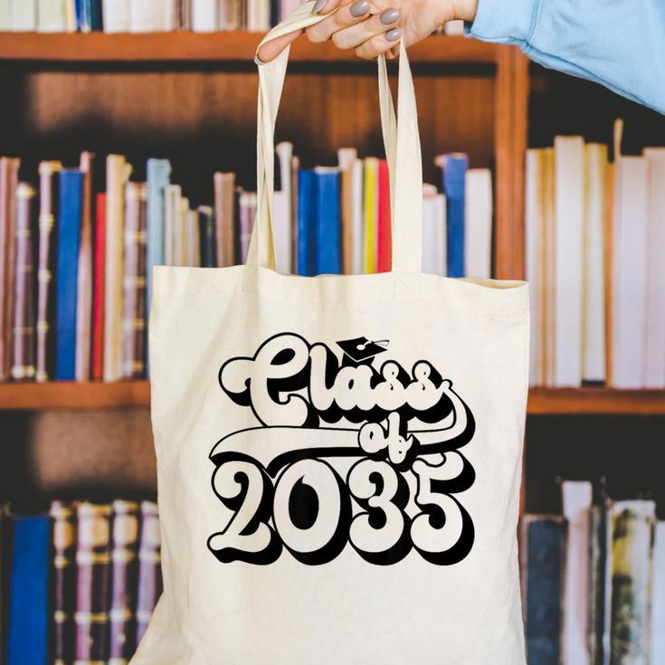 Class Of 2035 Senior Retro 2035 Grad Graduate Graduation Canvas Tote Bag