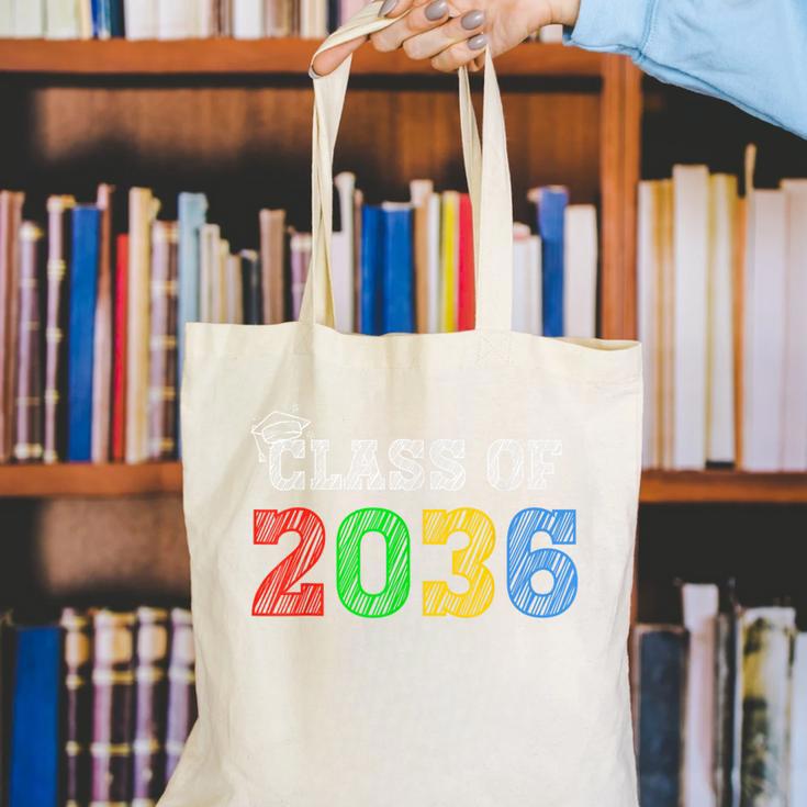 Class Of 2036 Grow With Me Graduation First Day Of School Canvas Tote Bag